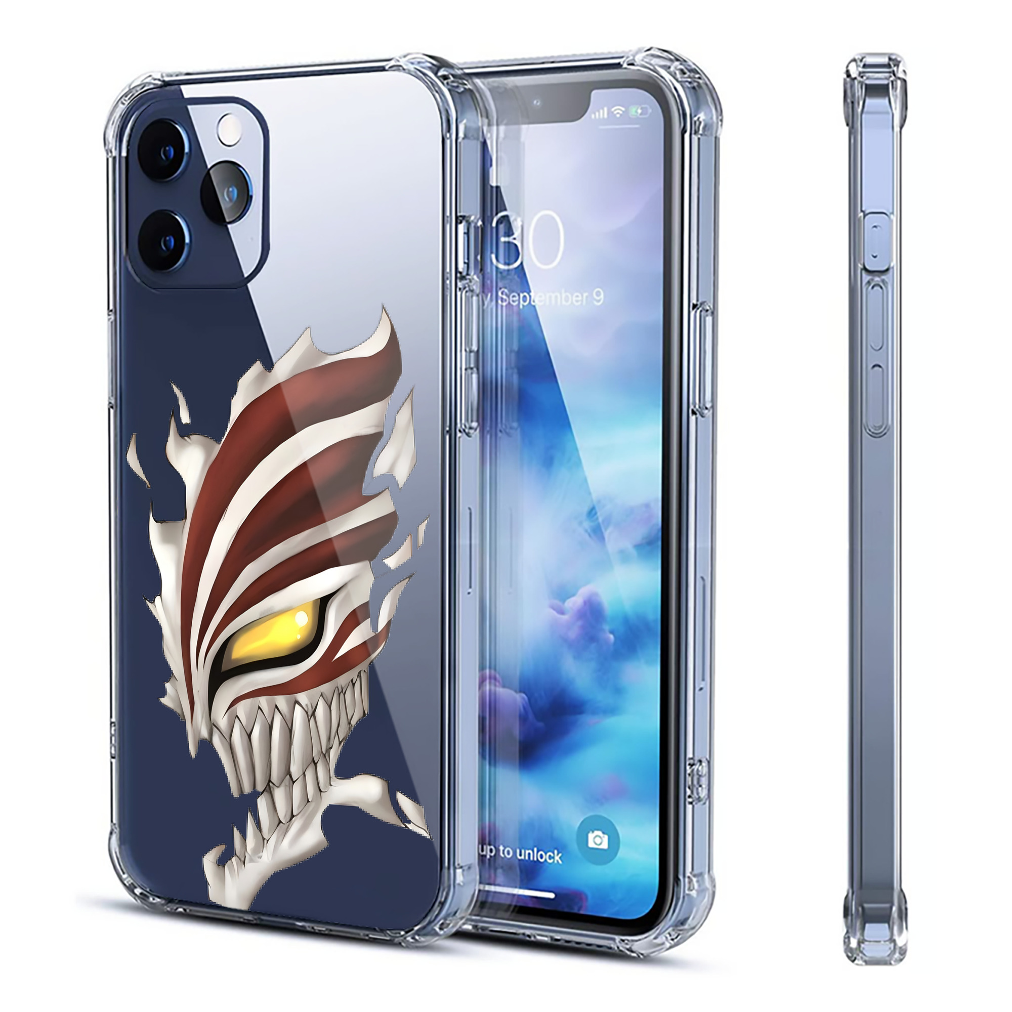 ブリーチ 黒崎一護（くろさき いちご）BLEACH Kurosaki Ichigo 【iPhone 12シリーズ対応】透明スマホケース（クリアソフトケース）